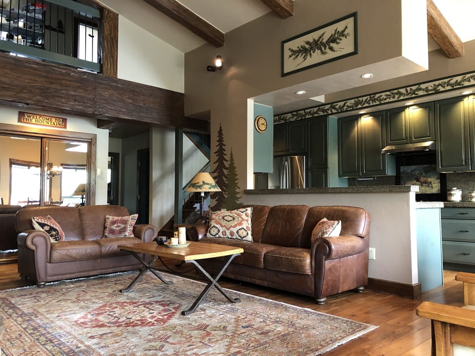 High ceilings create a sense of space and openness for relaxing.