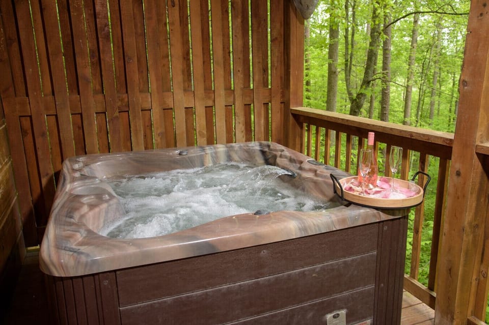 Rear deck hot tub