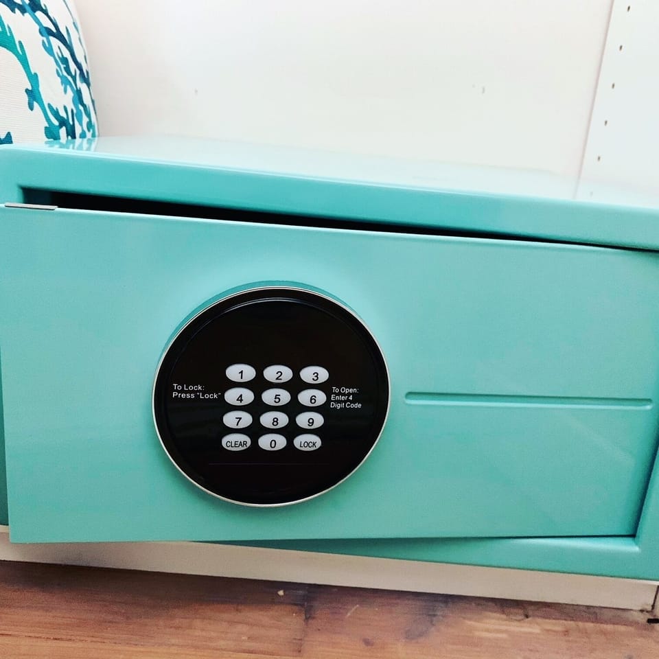 Safe for securing your valuables in the 2nd bedroom closet