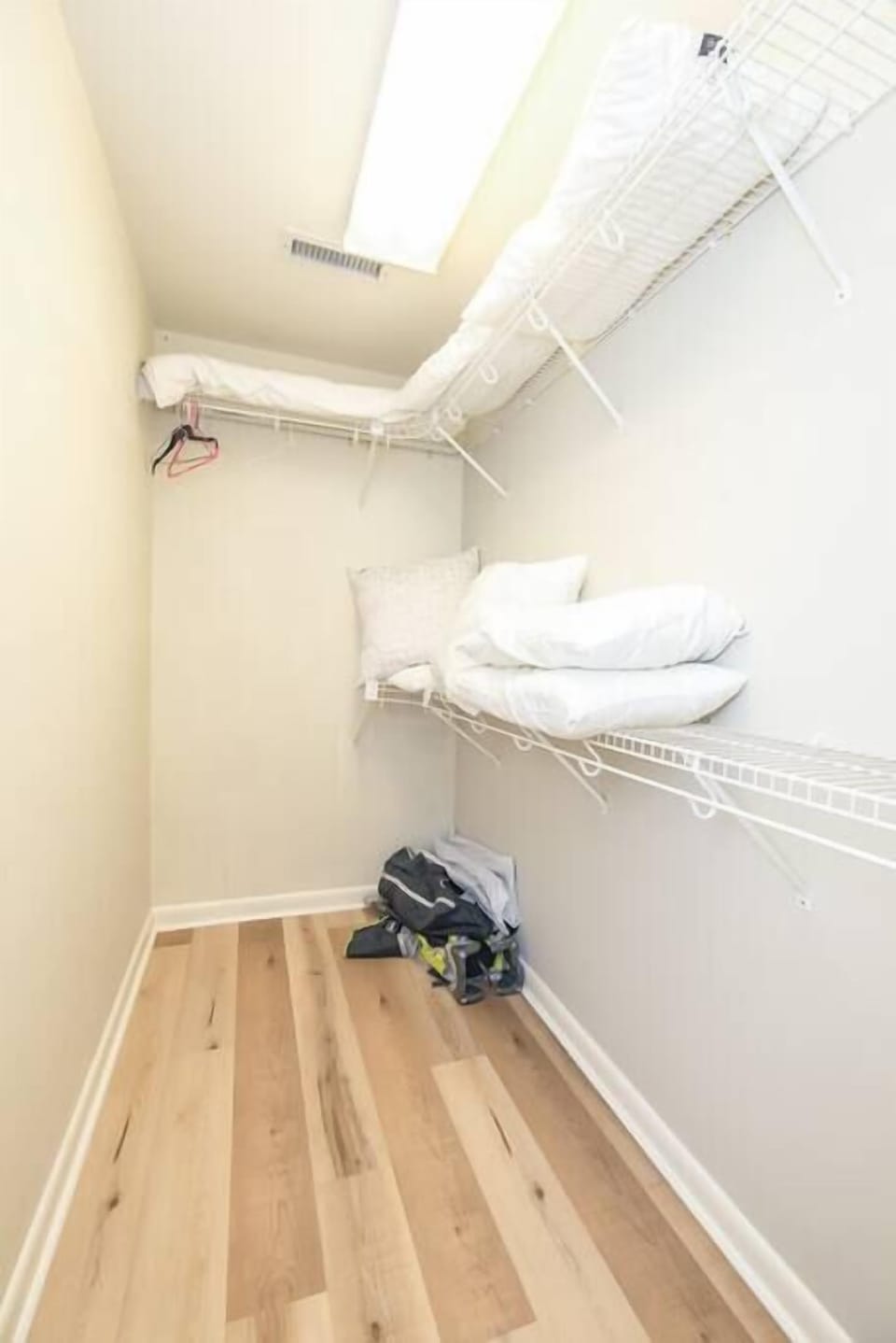 walk in closet includes pack n play and extra pillows/bedding for sleeper sofas