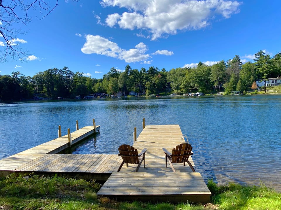 Beautiful private double dock with sandy beach