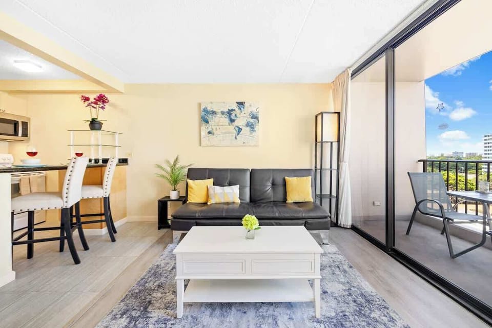 The living room has a full-size recliner sleeper sofa (good for 1 person)!