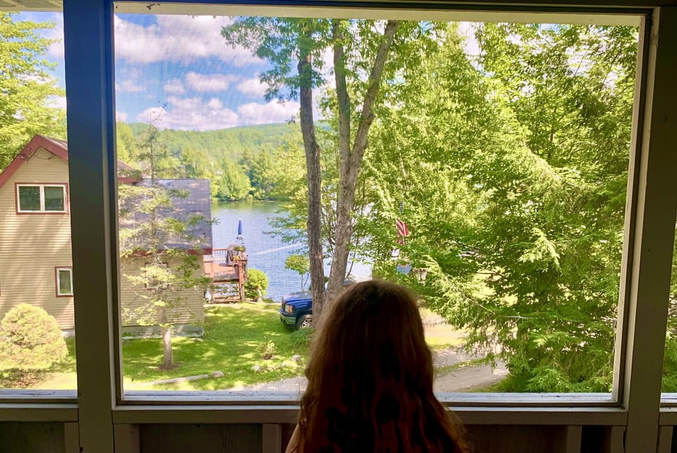 View (summer) from the covered / screened-in outdoor patio