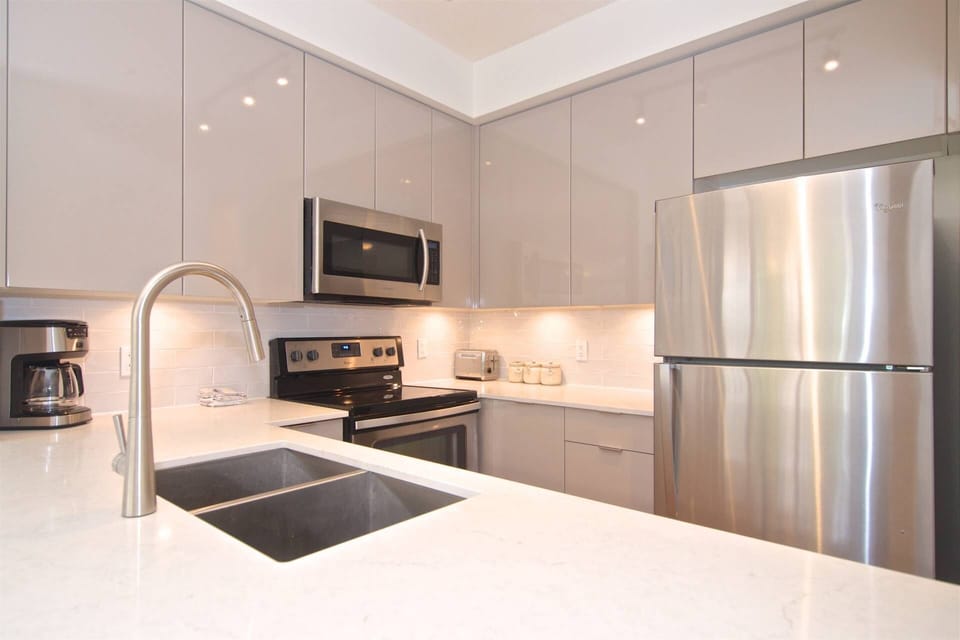 Newly renovated modern kitchen with full size appliances ready for your home cooking