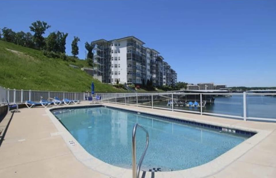 The second pool is located at the back of the cove and features a bathroom