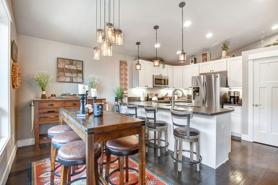 Pub table and kitchen
