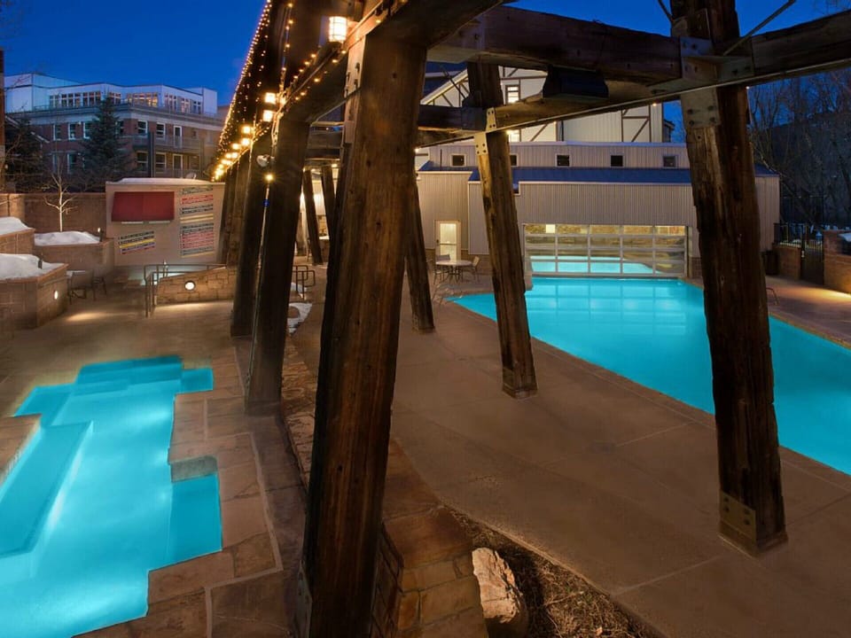 Indoor outdoor pool and hot tubs