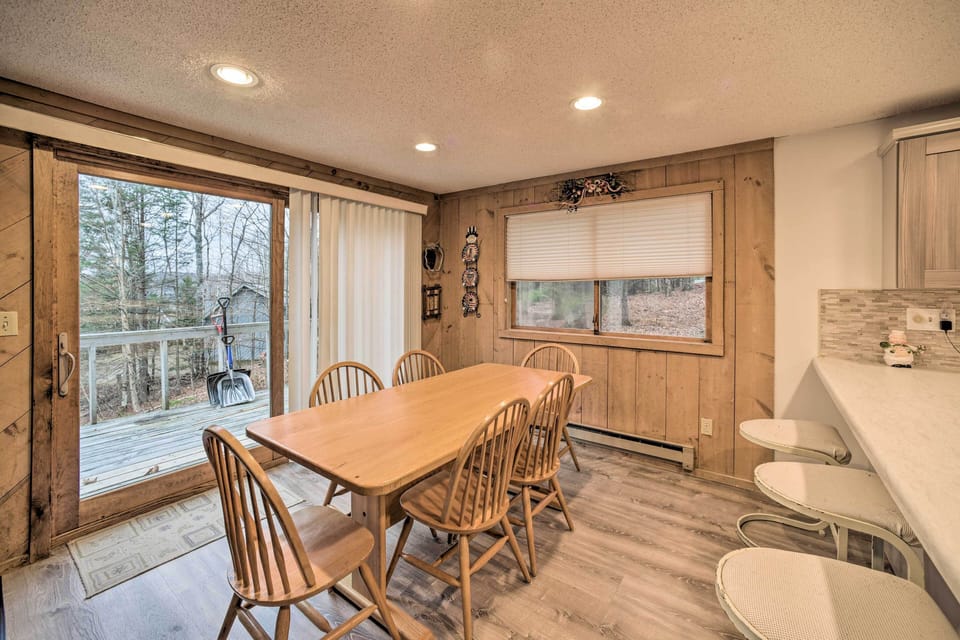 Dining Room | 1st Floor | Dishware/Flatware Provided | Access to Deck