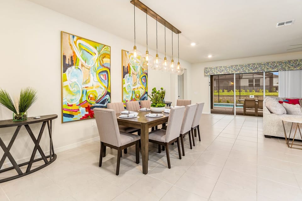 Enjoy a meal with the family at the elegantly decorated dining room
