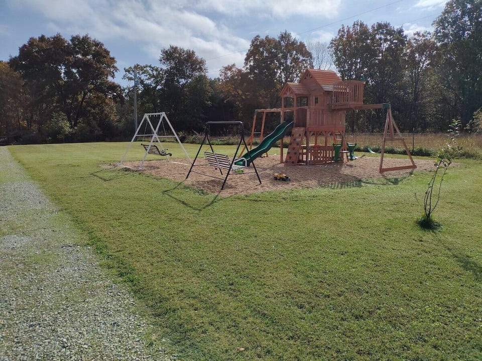 EXTERIOR:  The new kids playground on the property.