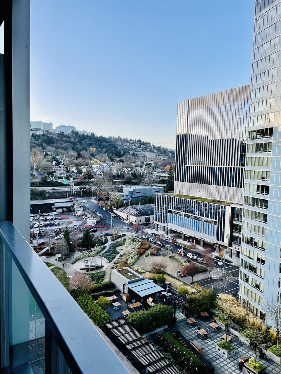 View of OHSU outpatient campus and Elizabeth Caruthers Park