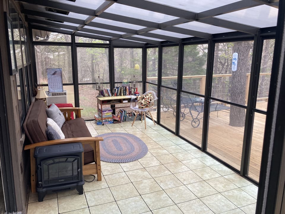 Sunroom looking onto the deck