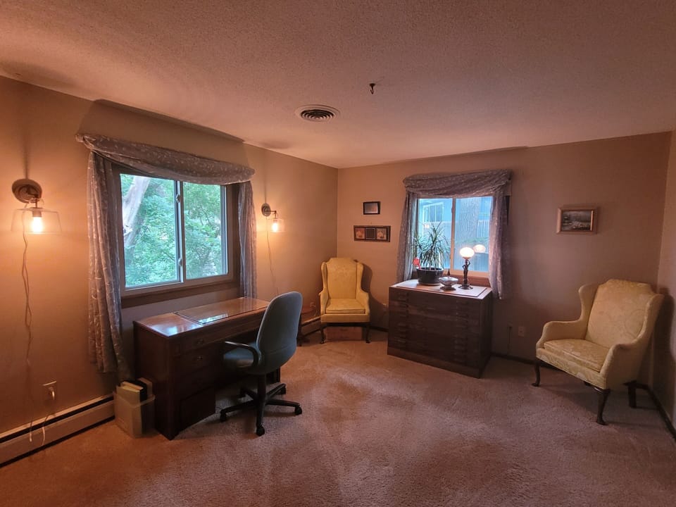 Main floor designated workspace.