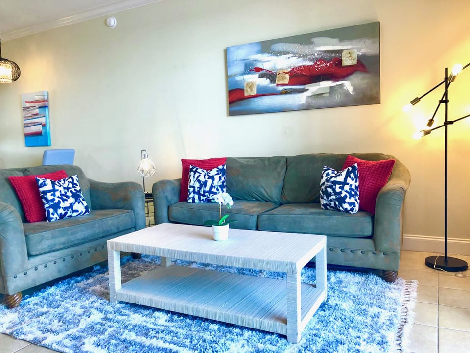 Modern decor living room with a queen size sleeper sofa