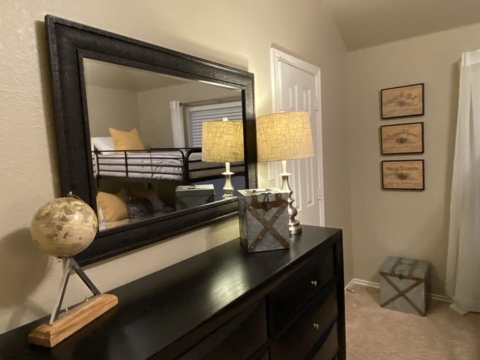 Mirrors are located in all Bedrooms for extra get ready space.