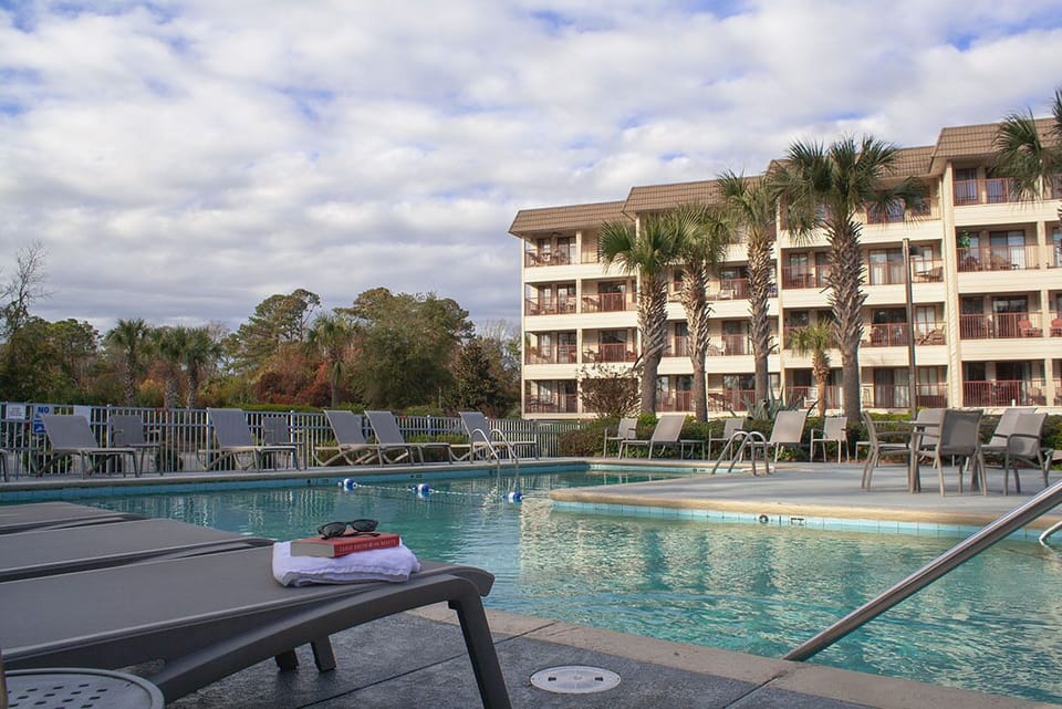 Our balcony overlooks the small pool