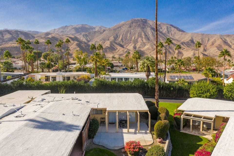 Areal view looking at Back Patio, and West at the Mountains