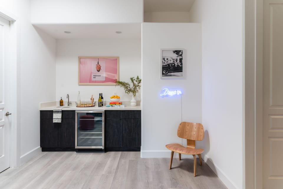 A wet bar in bedroom 3.