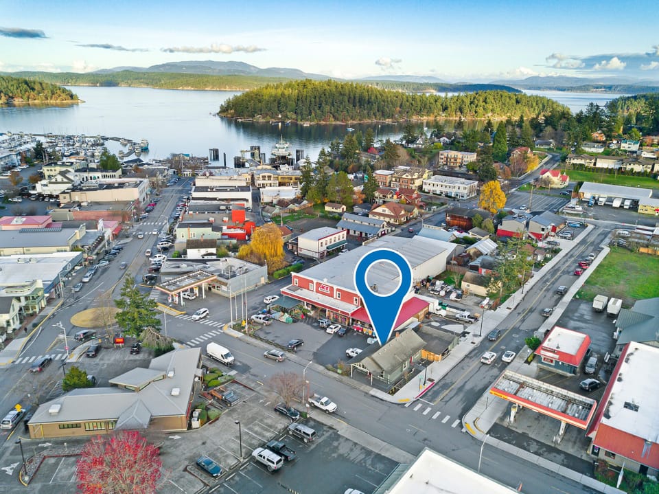 Downtown Friday Harbor, just a few blocks from the ferry landing.