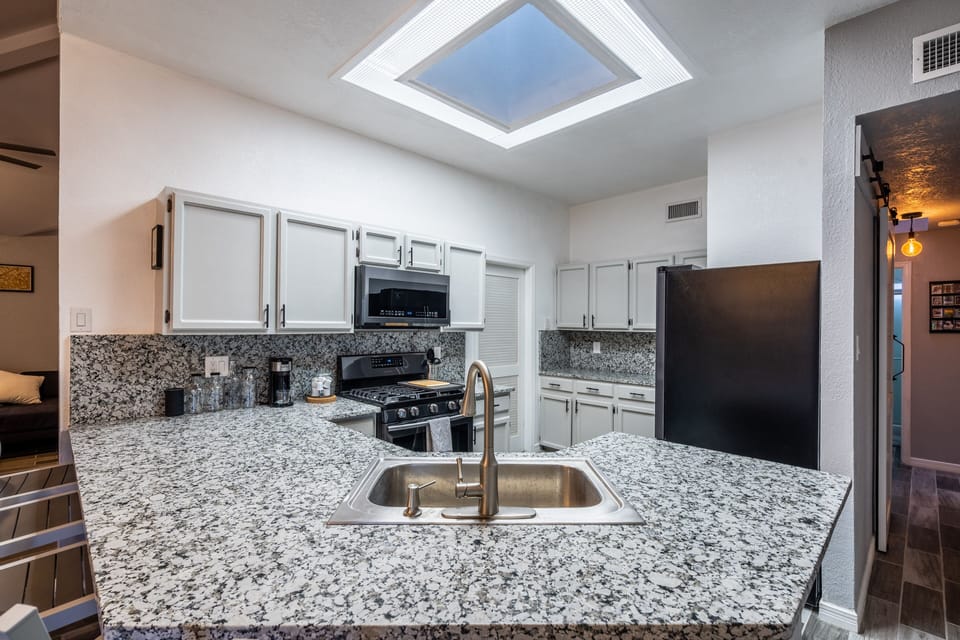 Kitchen island with granite