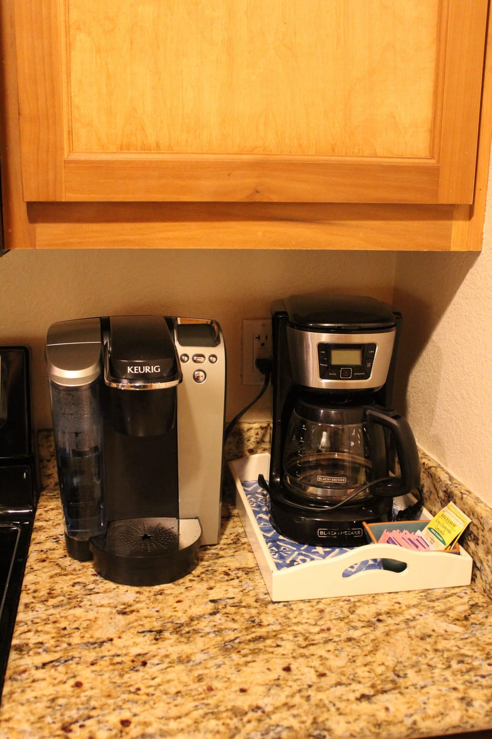 Two coffee pots - one Keurig. 