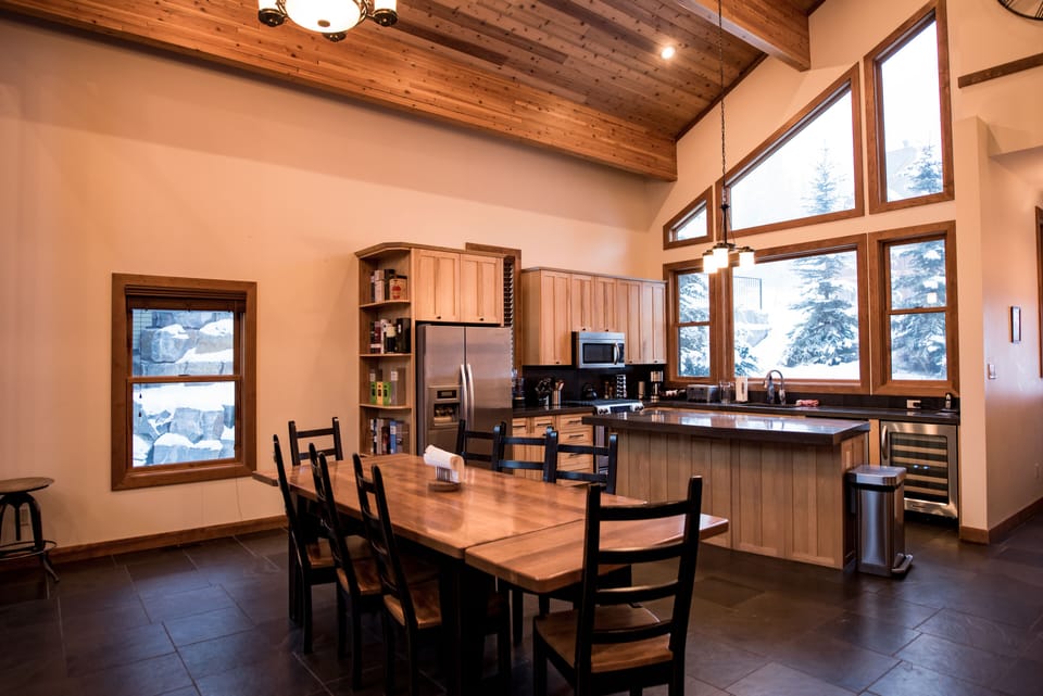 Dining room, now with additional benches