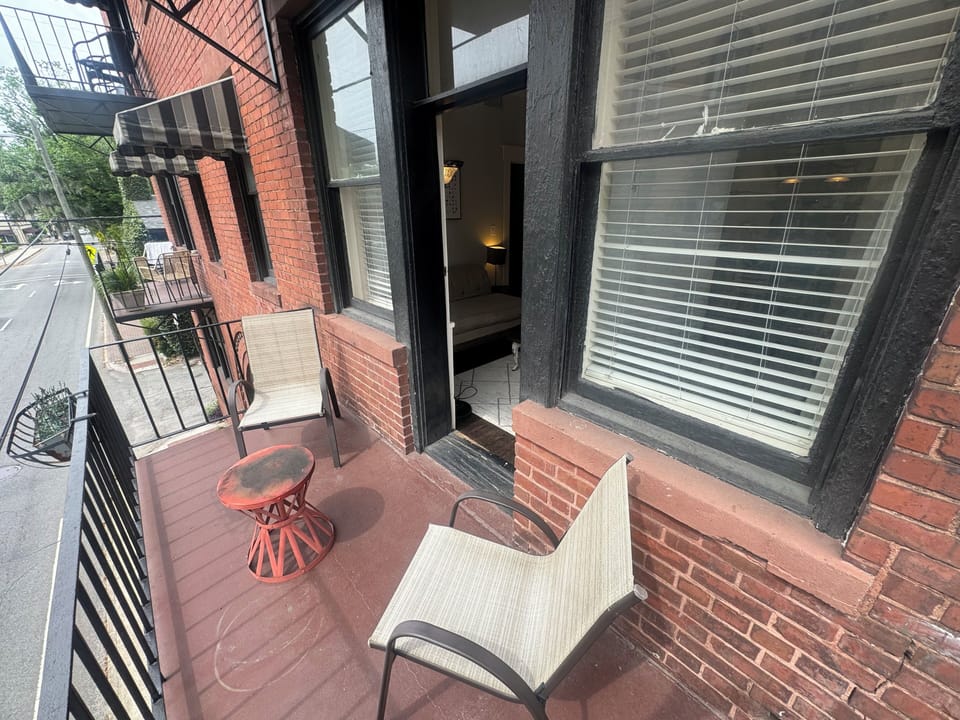 Balcony to watch people passing by.