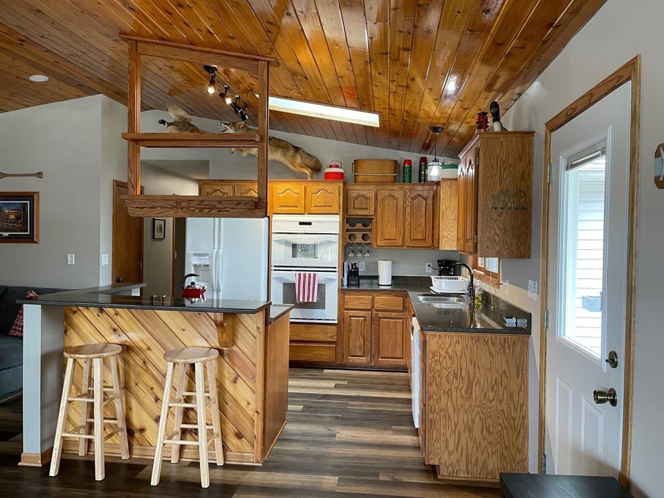 View of kitchen from porch