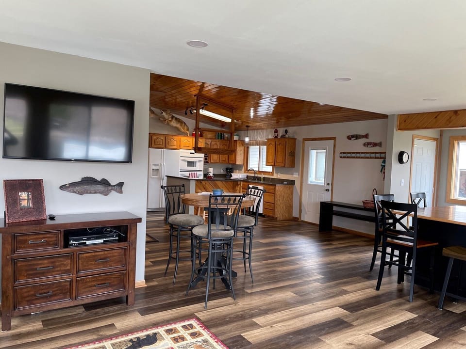 View from porch, including pub table