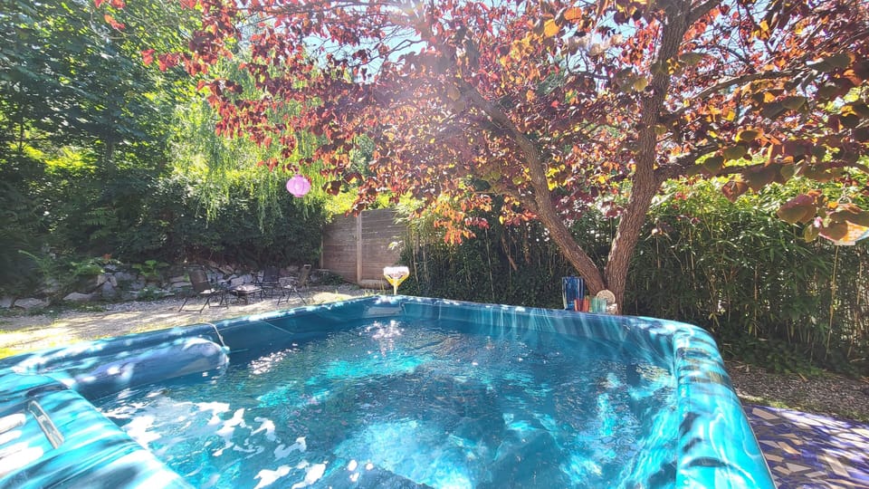 Secluded hot tub