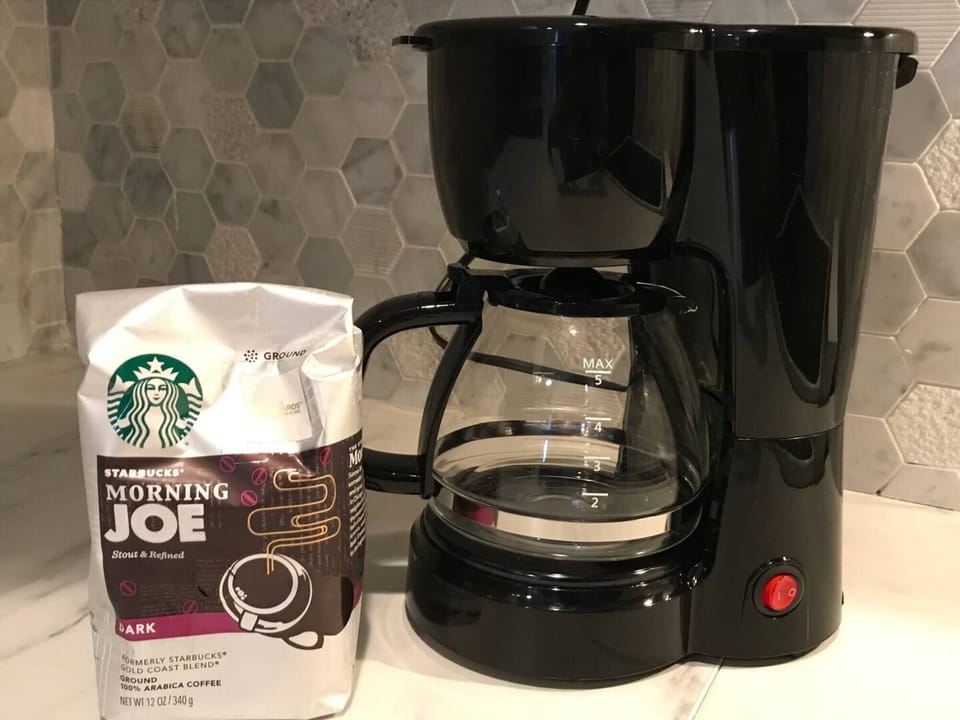 Coffee Maker and other useful small appliances are available for your use.
