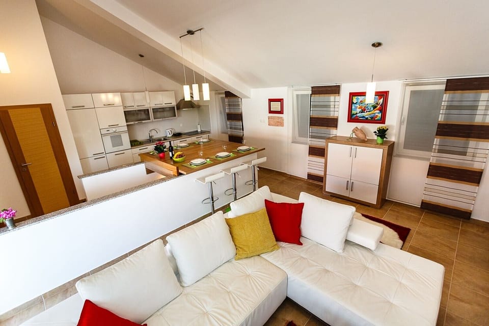 Living room and kitchen
