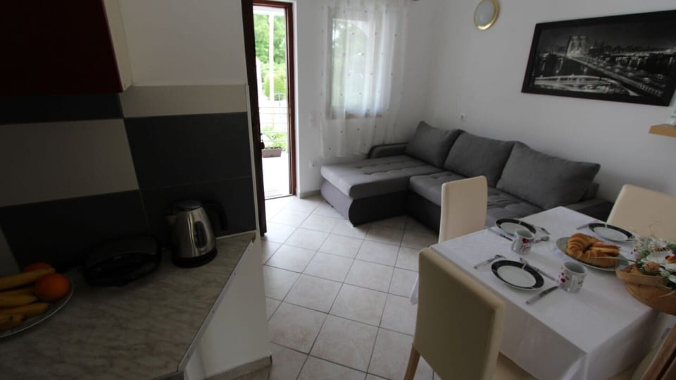 Living room and kitchen