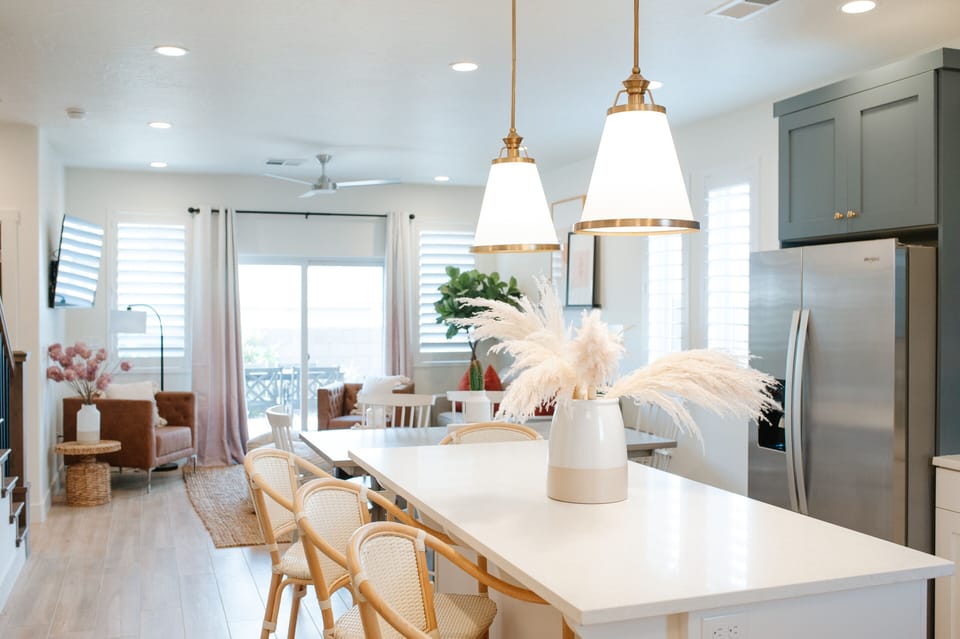 Kitchen area with dining area extension