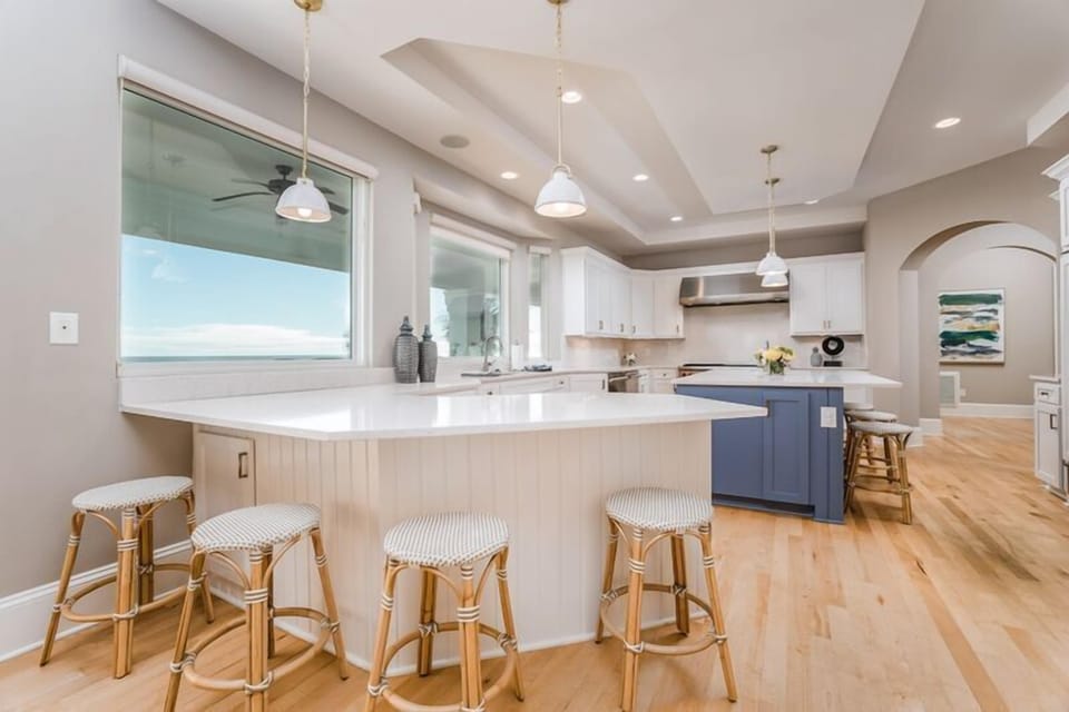 Kitchen counters with additional seating/barstools
