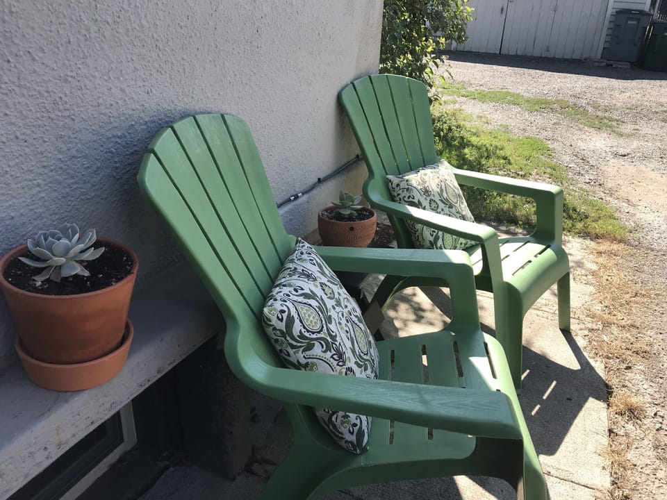 I love enjoying summer sitting outdoors so I create as many spaces as possible.