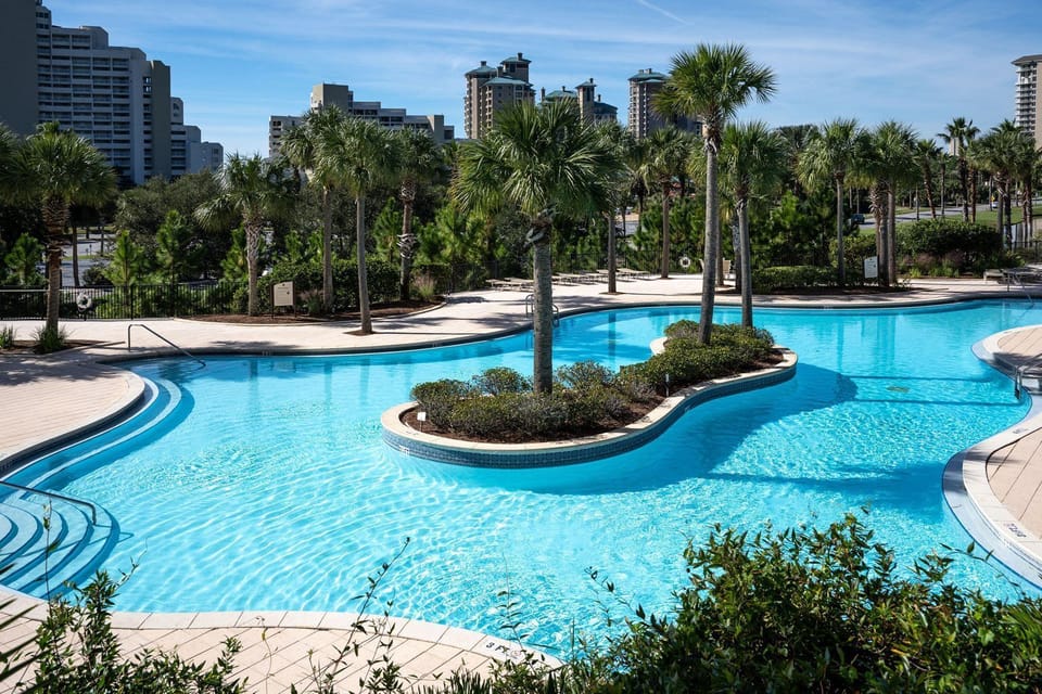 pool with palm tree area in pool