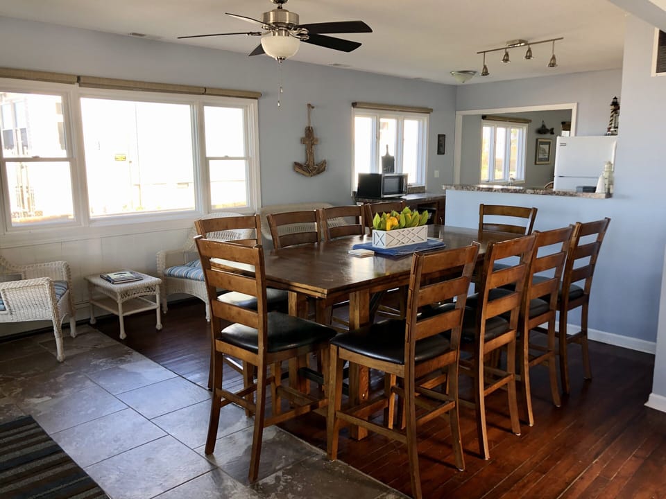 Dining for 16 (table for 10, 4, 2) + 2 each Baby/Toddler booster seats w/ trays