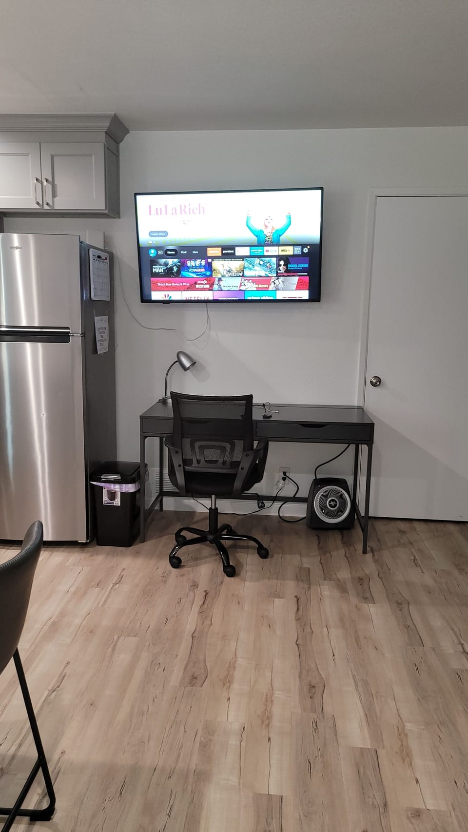 dedicated workspace with charging station and ethernet connection