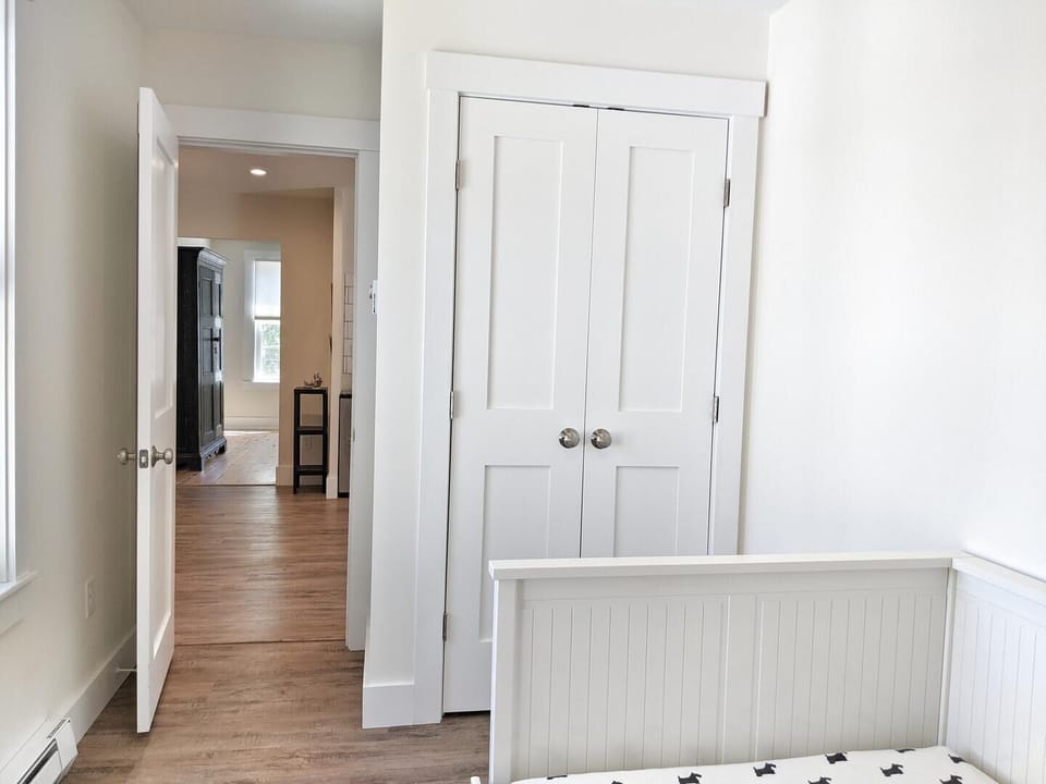 bedroom 1 view into kitchen