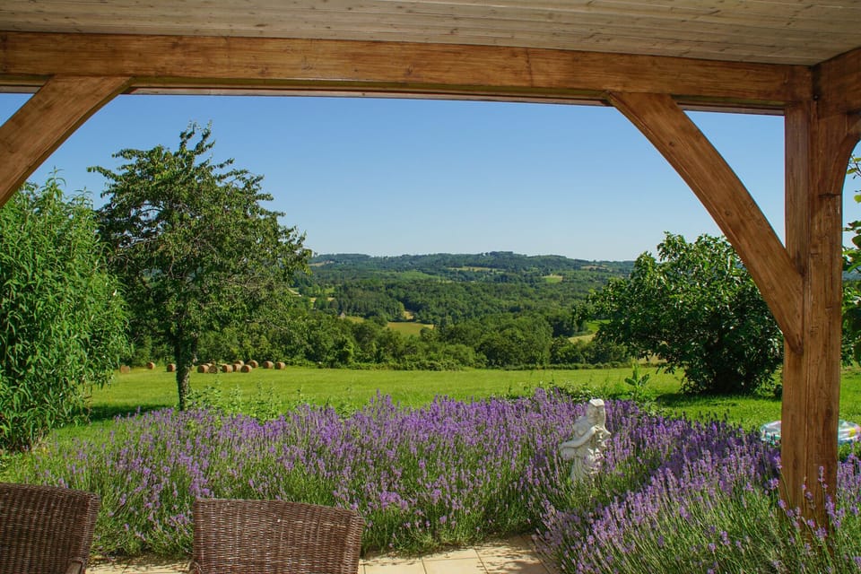 Valley view from terrace, Lascaux gite
