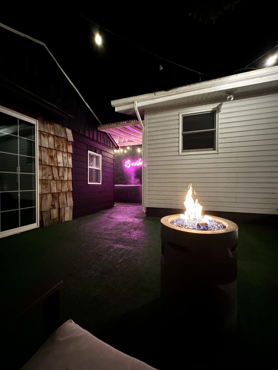 Fire pit and hot tub 