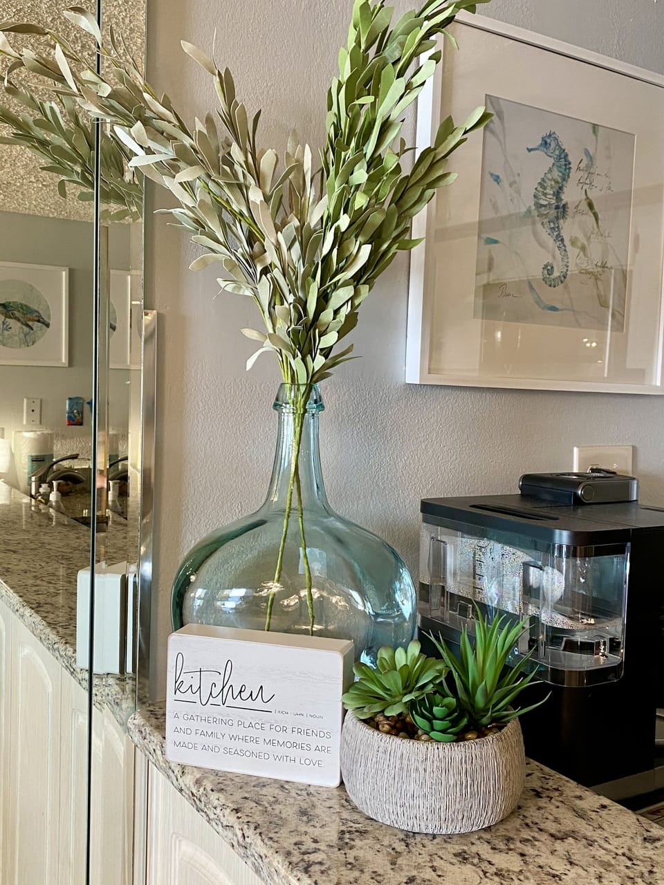 Kitchen counter and Keurig Coffee Center