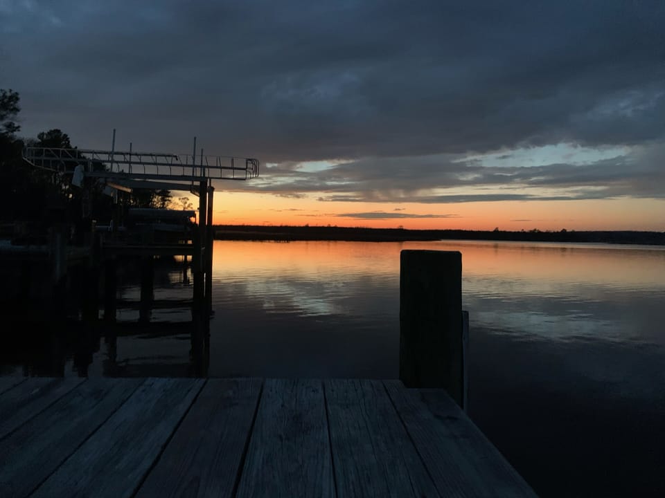 Winter sunset from our dock.