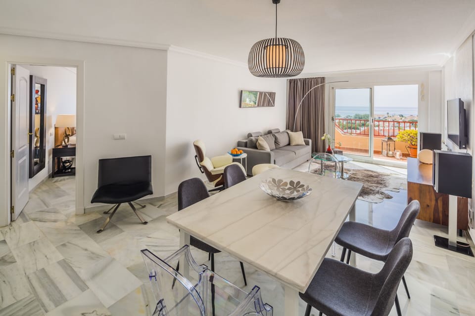 Living room and dining area