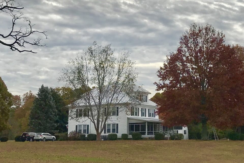 Here is a picture of the house from the waterfront during the fall.