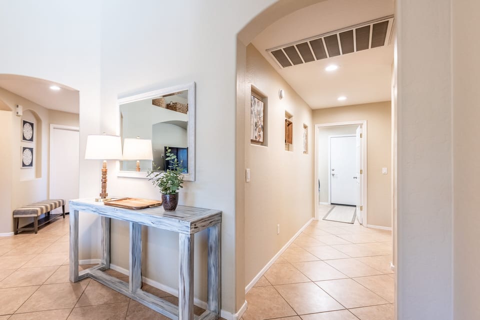 Hallway to guest bedrooms