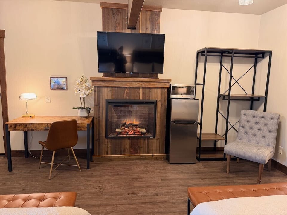Electric Fireplace & Flat-screen TV