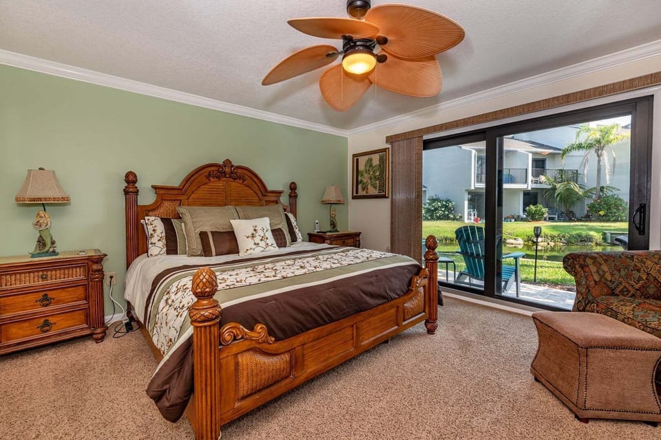 Mediterranean Primary Bedroom with Patio Access