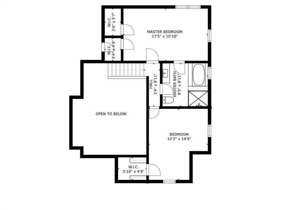 2nd floor has master bedroom with a queen bed, full bathroom with standup shower and tub, and a bunk room that sleeps 4 with a big closet.